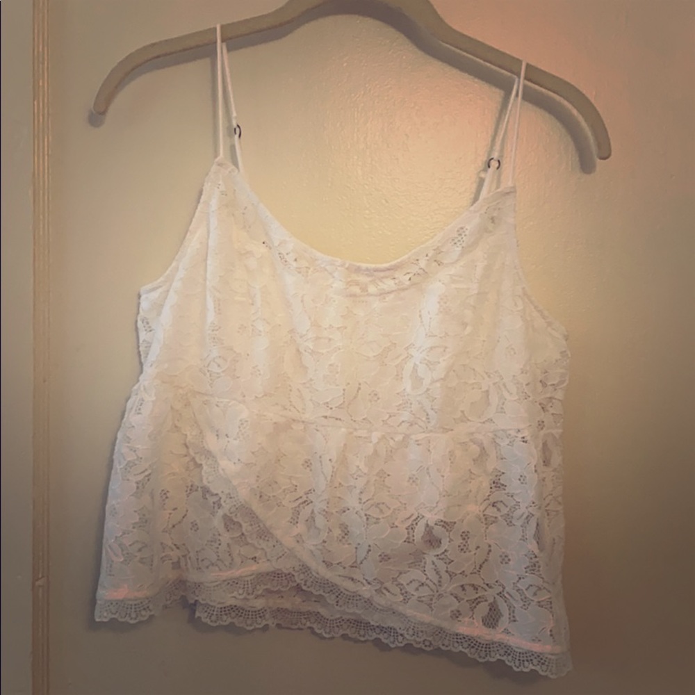 Sweet white lace cami